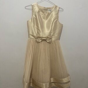 Speechless Gold Satin and Tulle Kids Dress